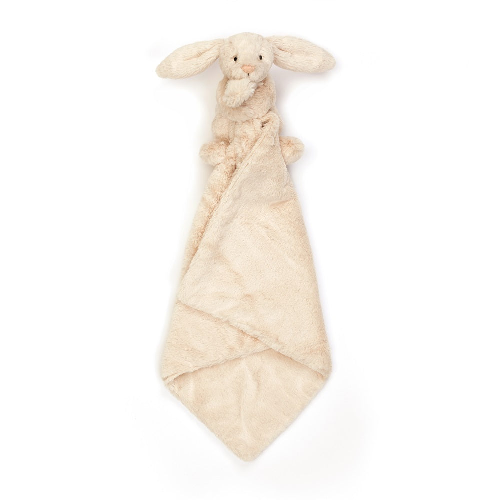 Beige plush bunny lovey.