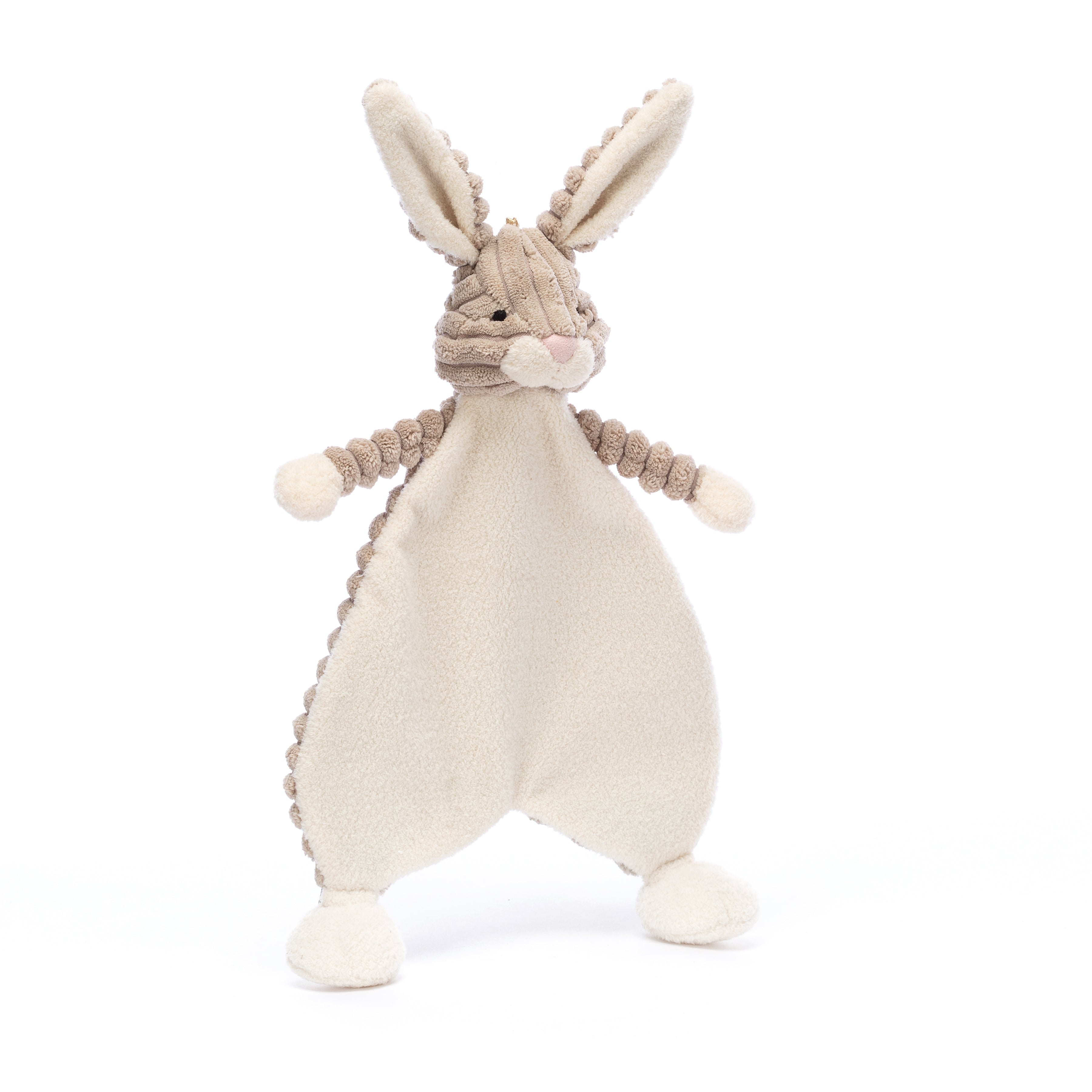 Stuffed plush rabbit, beige and cream.