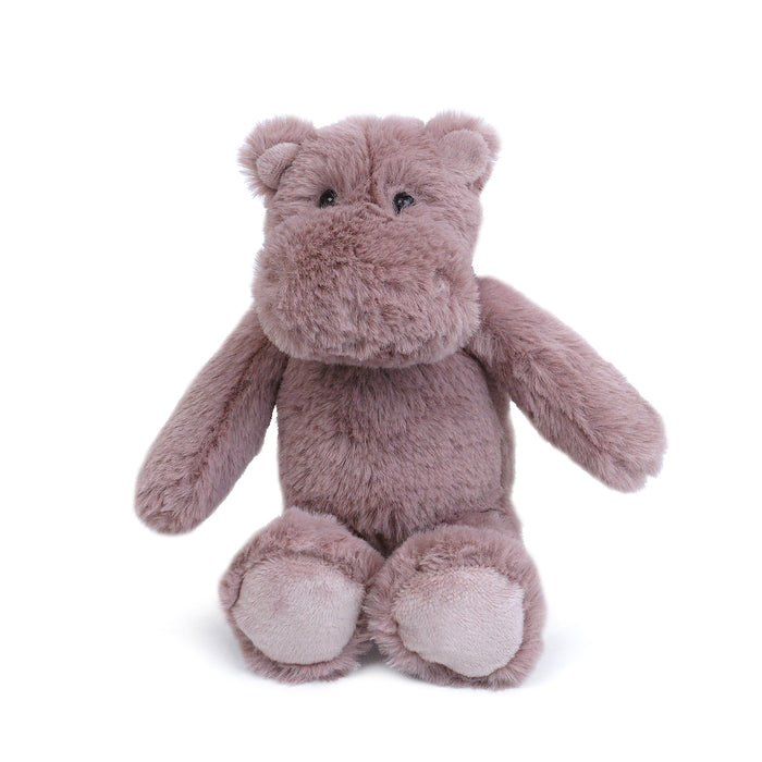 Plush hippo in muted purple.