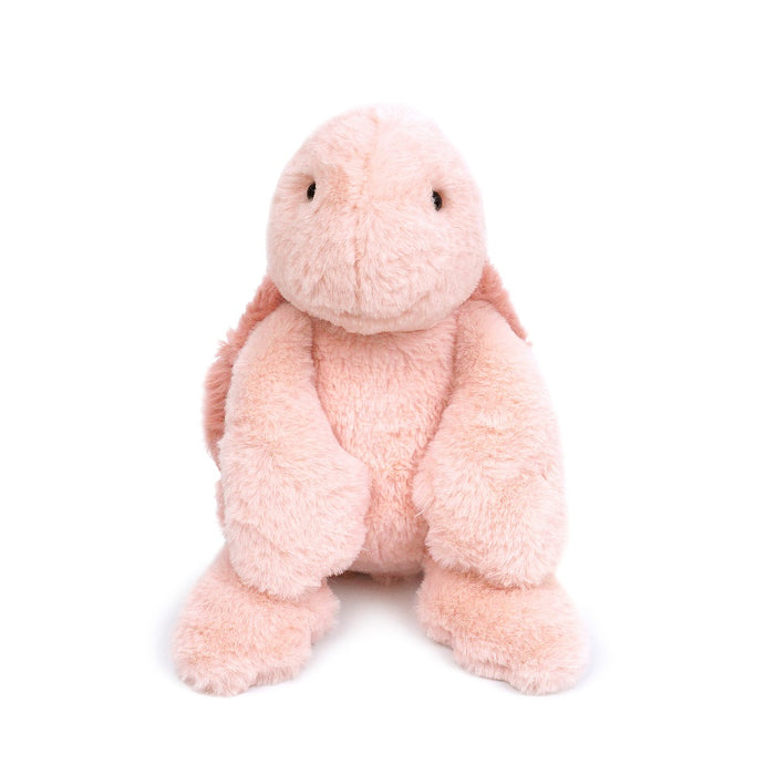 Stuffed pink turtle toy.