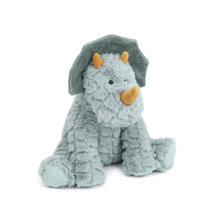 Light blue stuffed triceratops.