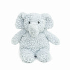 A light blue stuffed elephant.