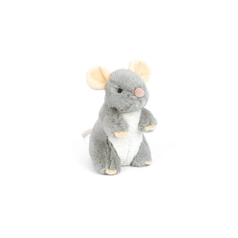 Plush toy mouse on a white background