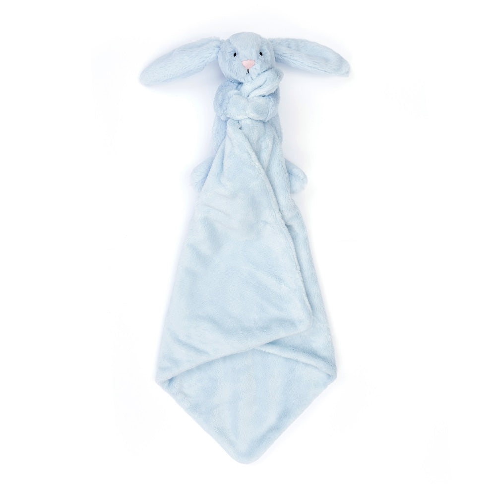 Blue bunny-head security blanket.