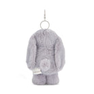 Gray furry rabbit keychain.
