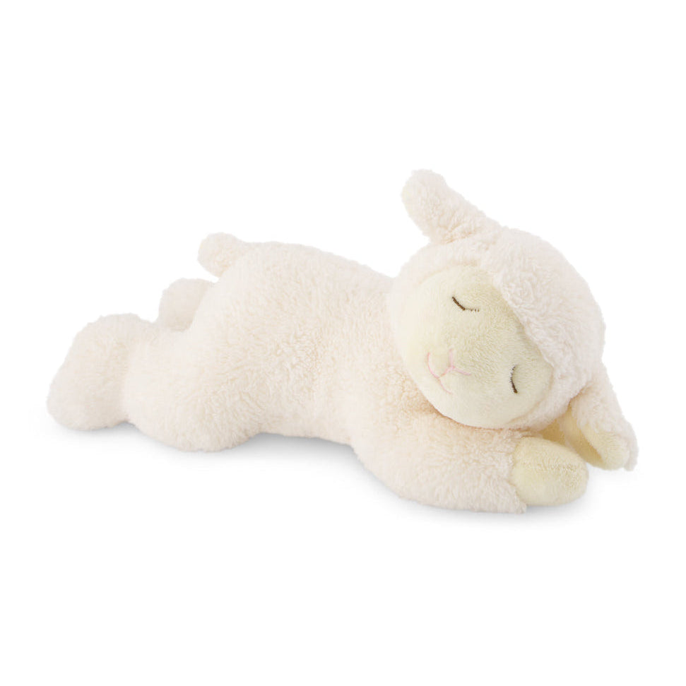 White plush toy lying on a white background