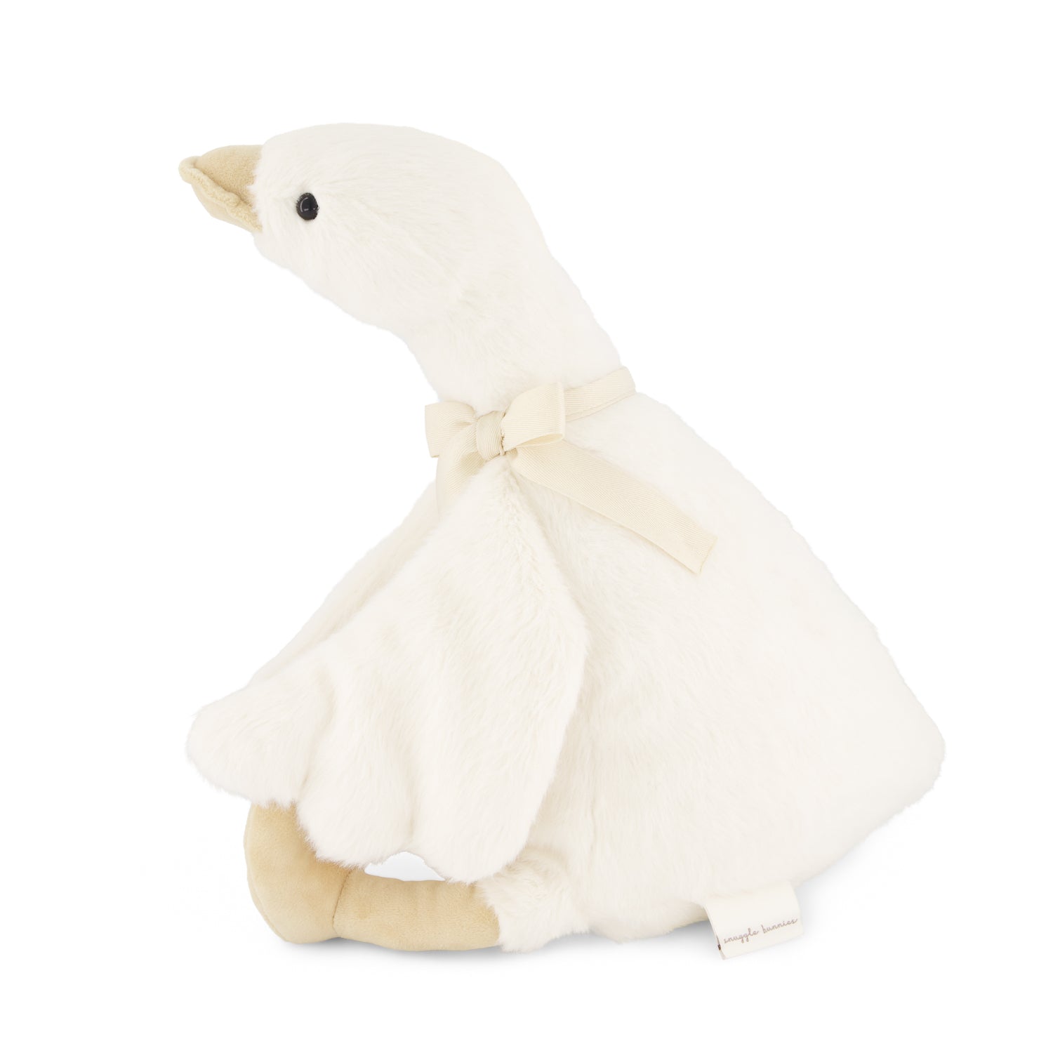 White plush duck toy on a white background
