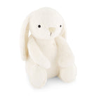 Close-up of a white plush bunny.