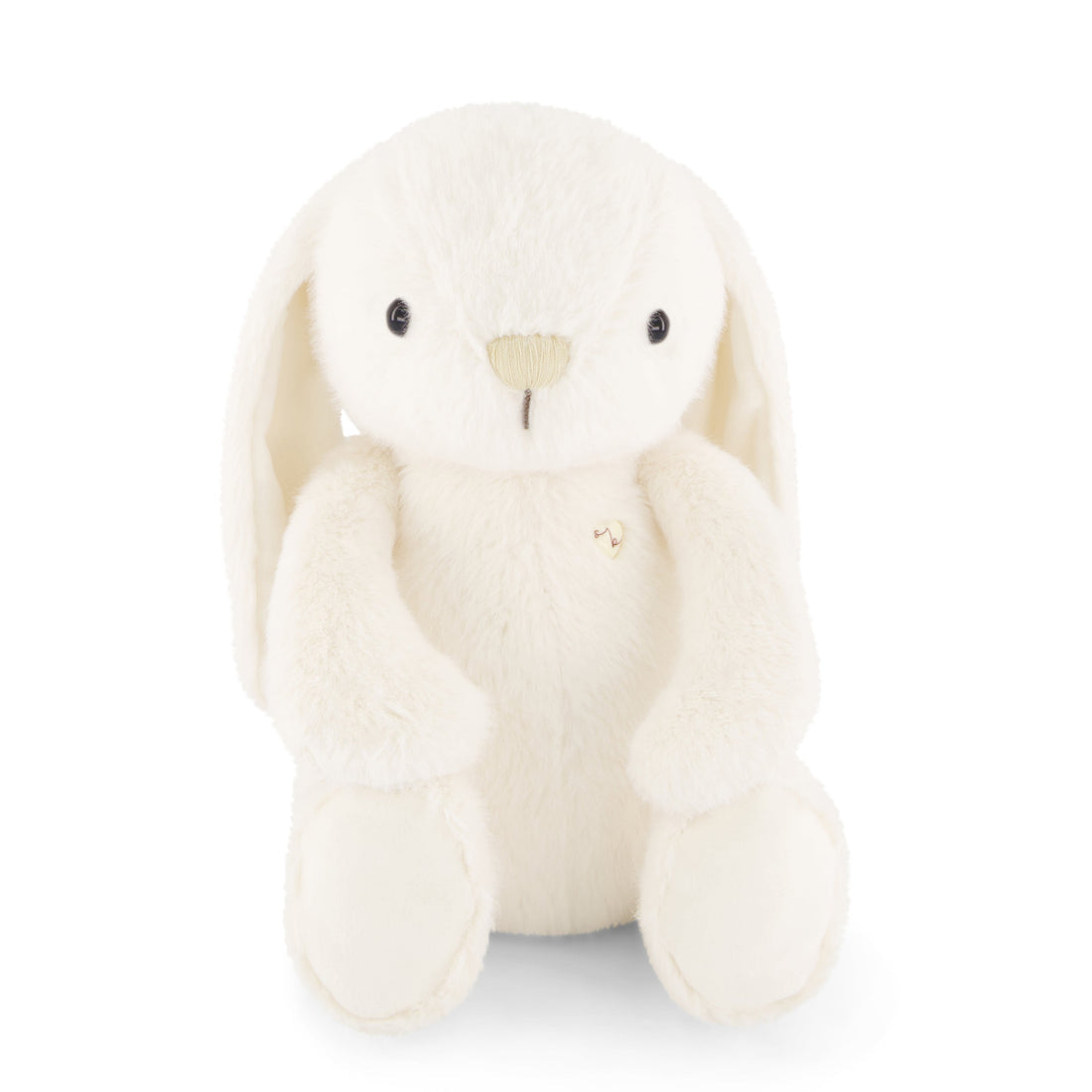 Creamy white plush bunny toy with drooping ears.