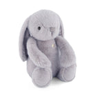 Gray plush bunny toy with floppy ears.
