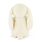 Back of a white stuffed bunny toy.