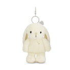 A cream-colored plush rabbit keychain.