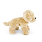 Tan plush toy dog in a standing position.