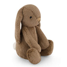 Brown stuffed bunny sitting.