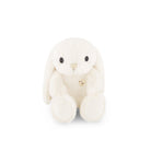 Front-facing, white, stuffed bunny.