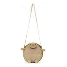 Stuffed turtle purse with shoulder strap.