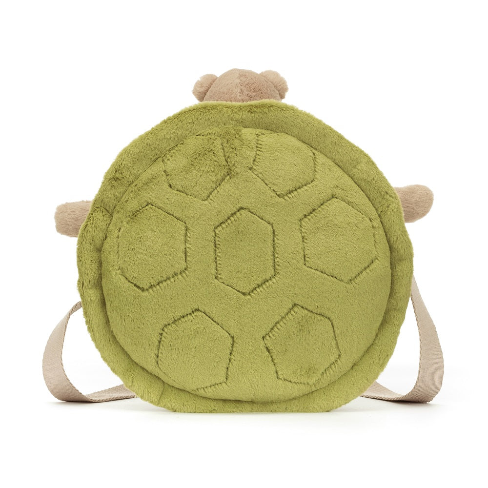 Green plush turtle backpack.