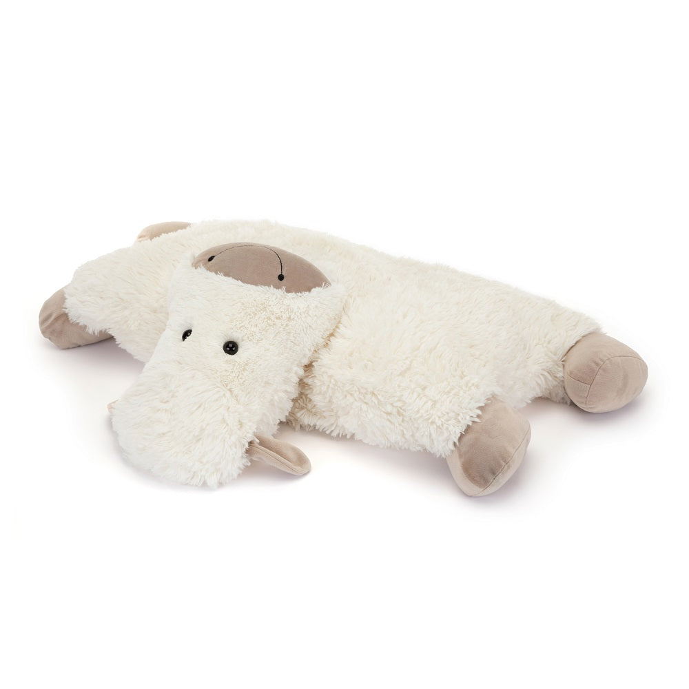 Stuffed sheep pillow.