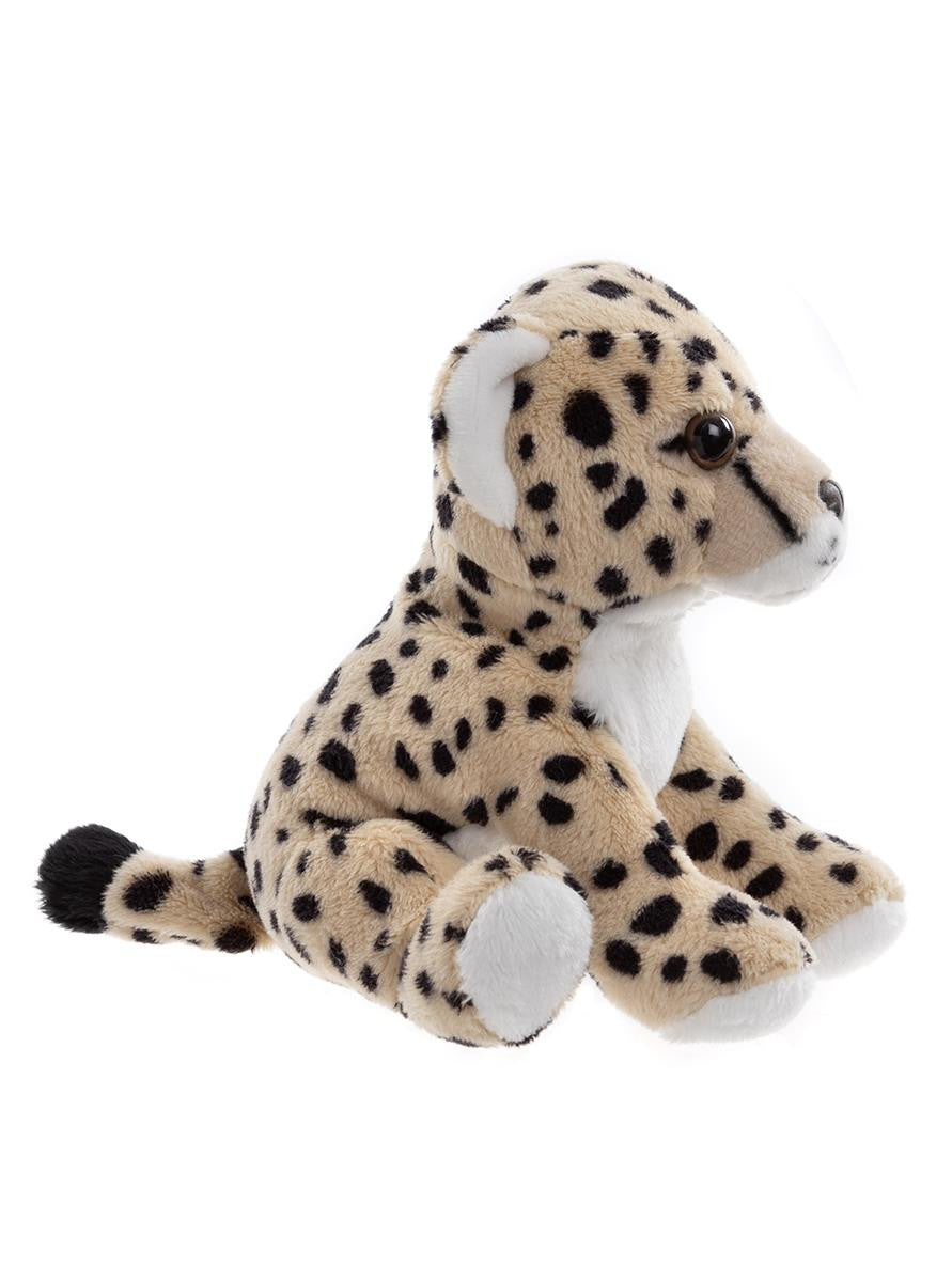 Plush toy cheetah on a white background