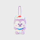 Purple plush toy with chain, styled as ice cream.
