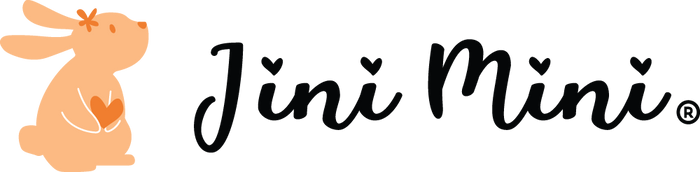 Logo of Jini Mini with a jinimini bunny holding a heart.