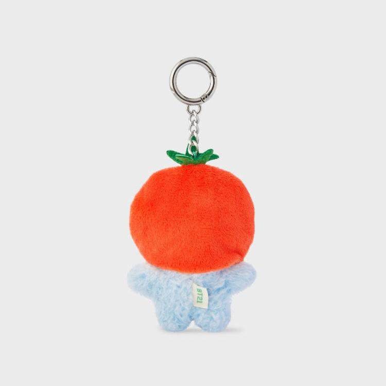 Plush tomato keychain.