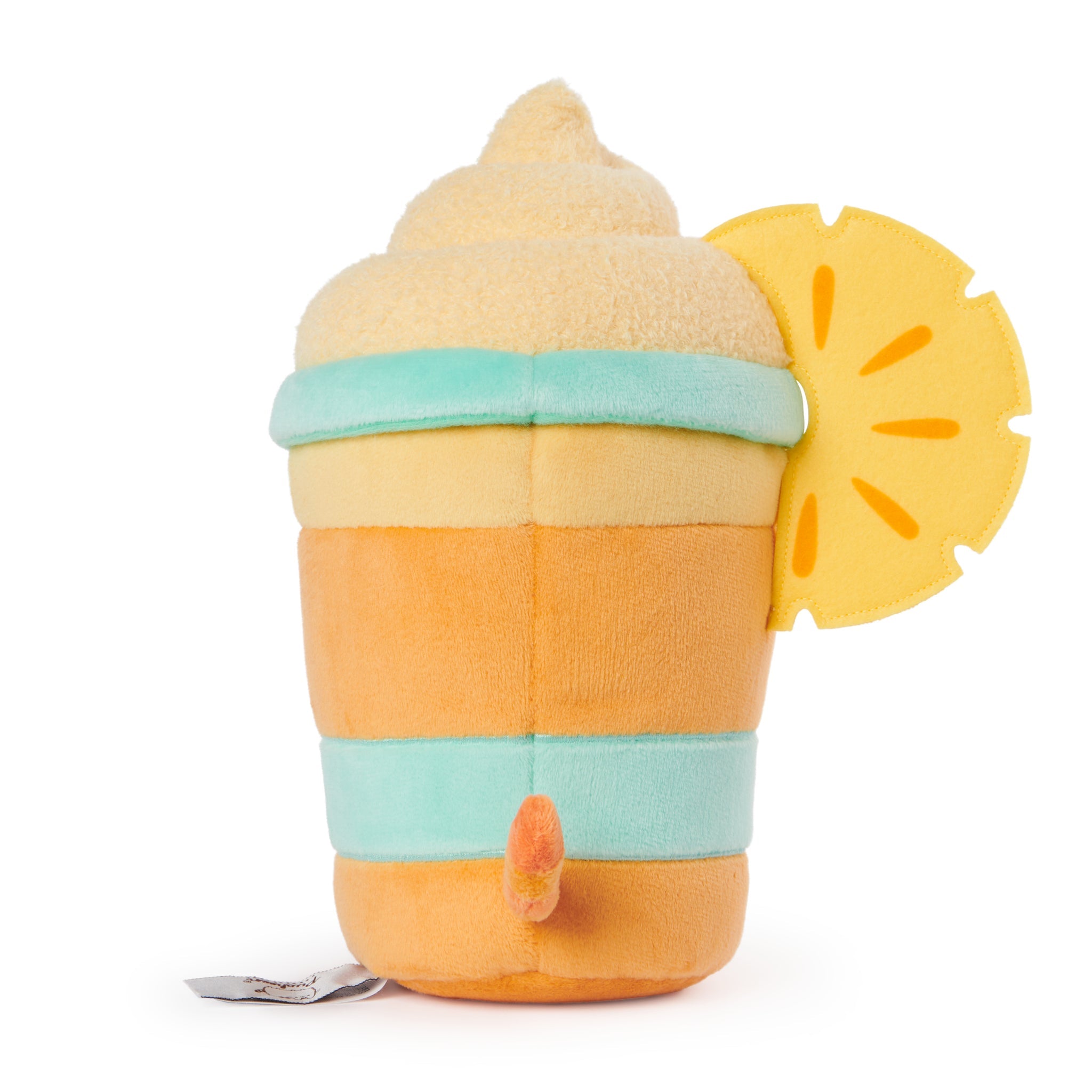 Plush toy shaped like a layered drink with a pineapple slice.
