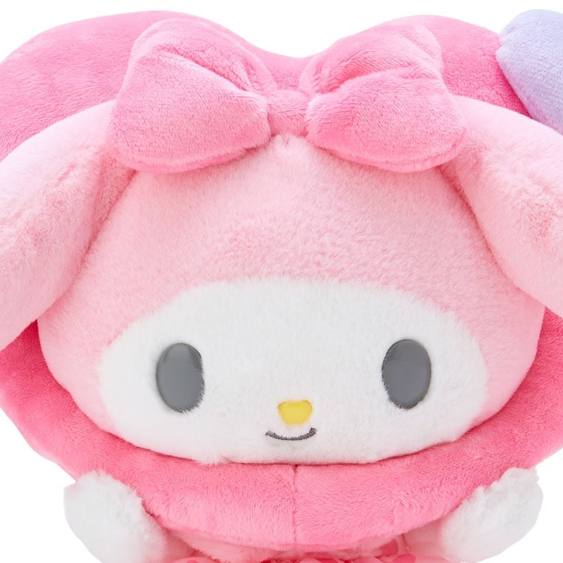 Pink My Melody plushie with a bow.