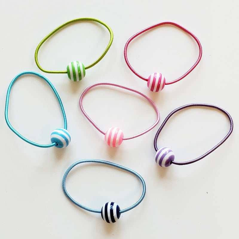 Mini Hair band (pack of 6) - Stripe candy