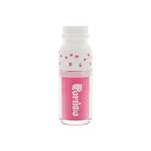 Small bottle of pink Purito lip balm with white lid and heart pattern.