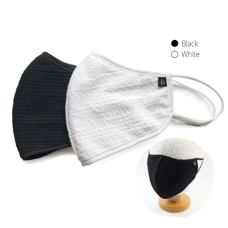 ADULTS Reusable/washable Cotton Mask -Elastic ear loops/Contour style (Stripe Weave)
