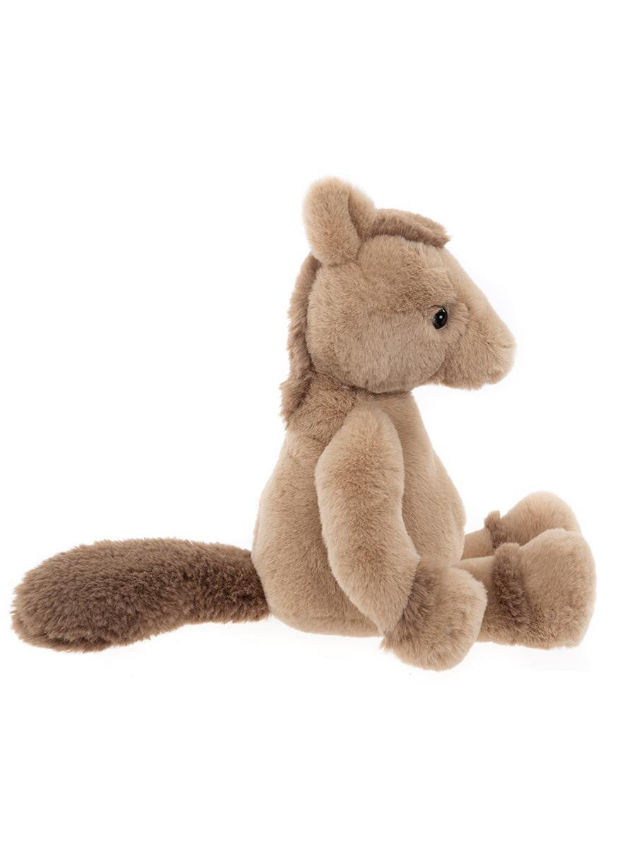 Plush squirrel toy on a white background