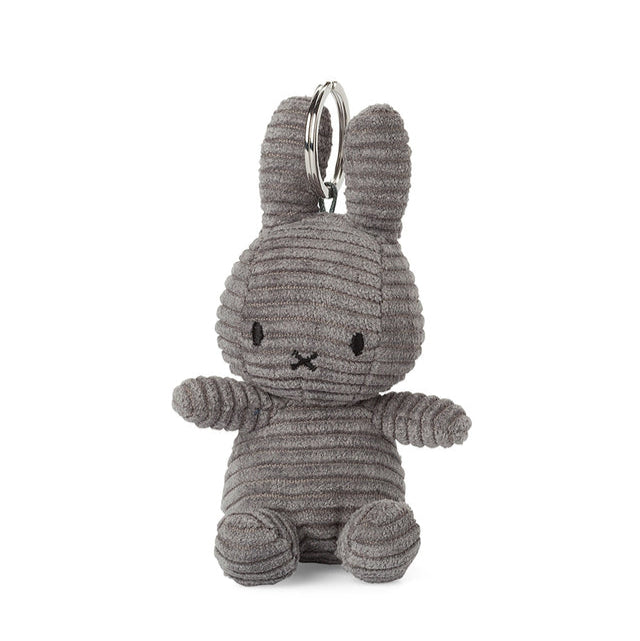 Gray corduroy Miffy keychain.