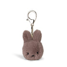 Brown bunny-shaped keychain on a white background