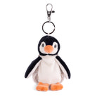 Plush penguin keychain on a white background
