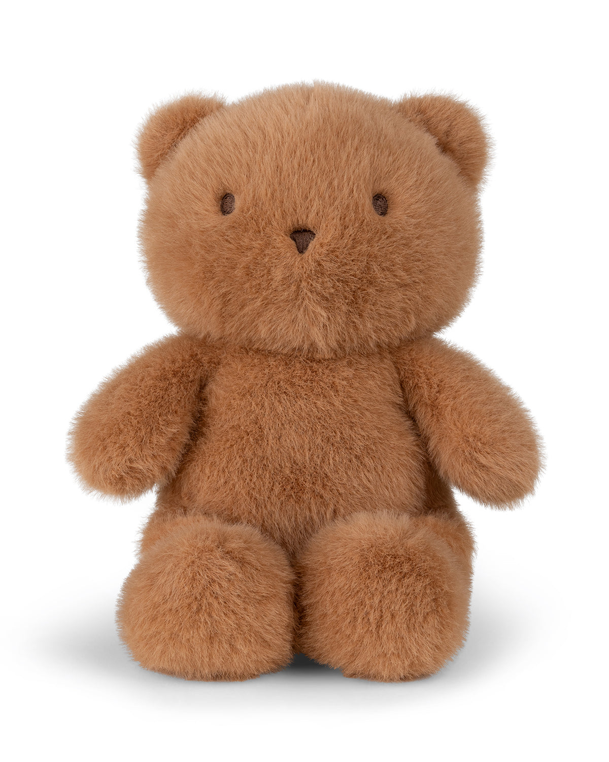 Brown teddy bear on a white background