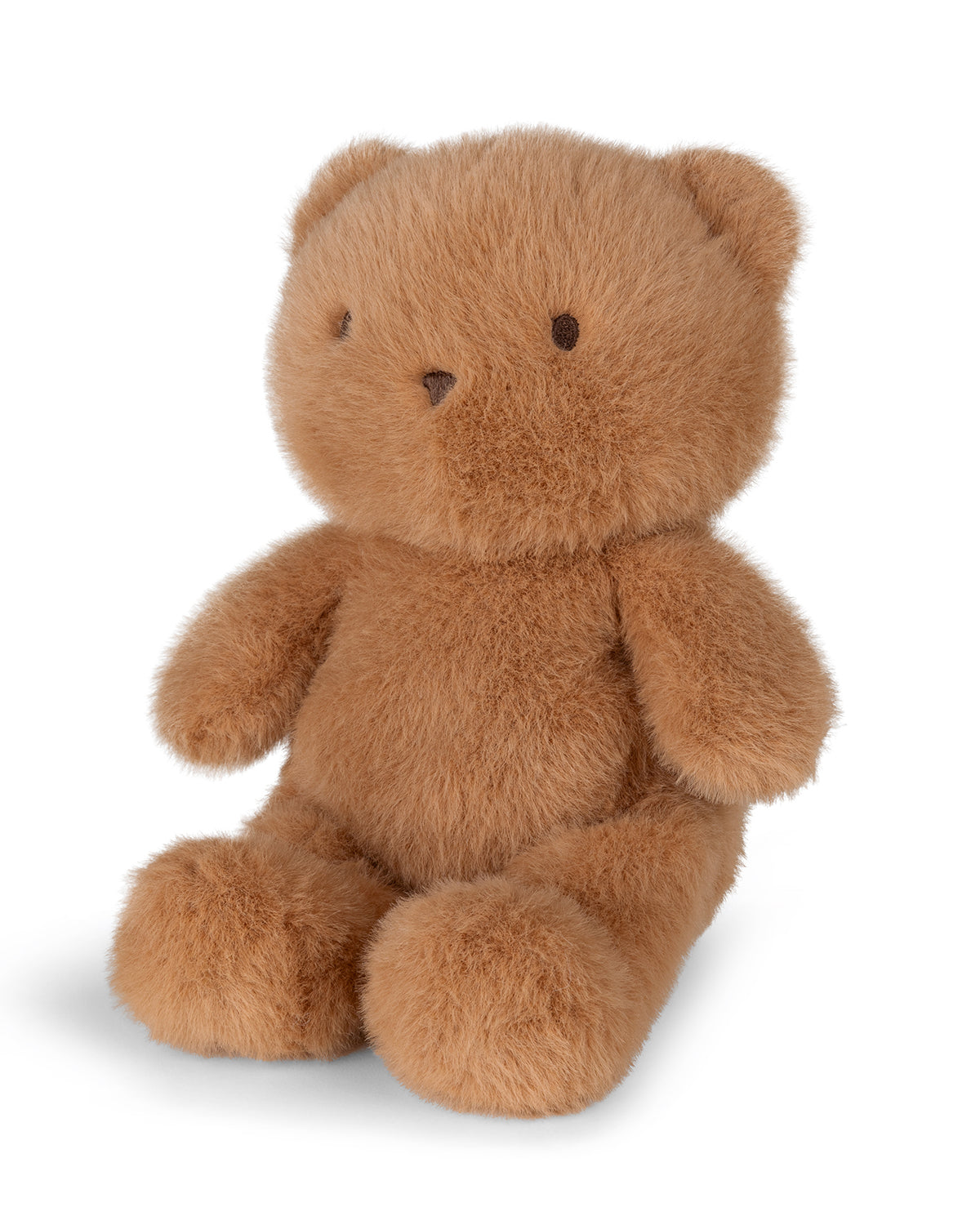 Brown teddy bear on a white background