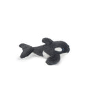 Plush toy orca whale on a white background
