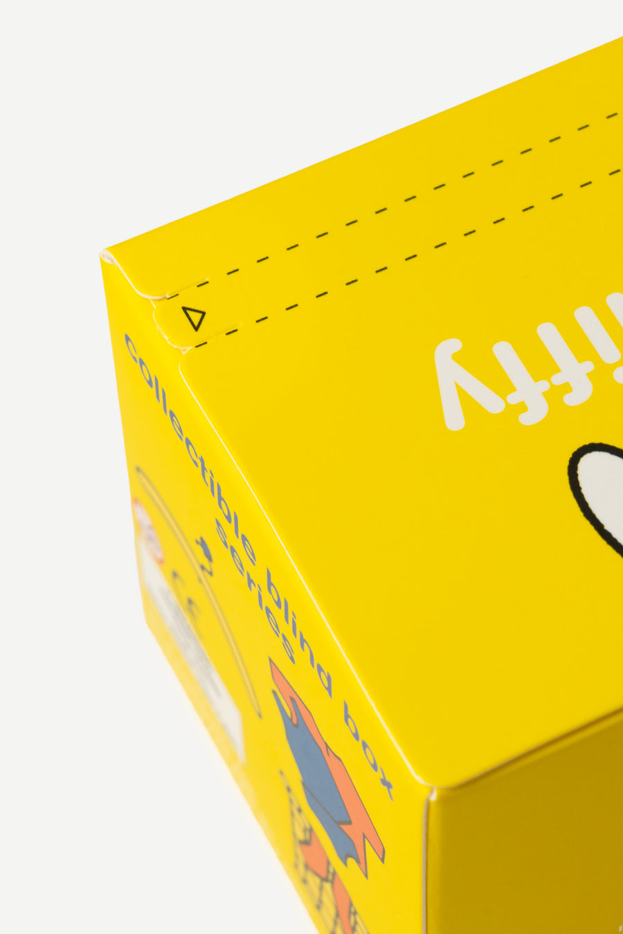 Yellow box with a brand logo on a white background