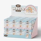 Display box for 'Smoko World' blind boxes with cartoon characters on a white background
