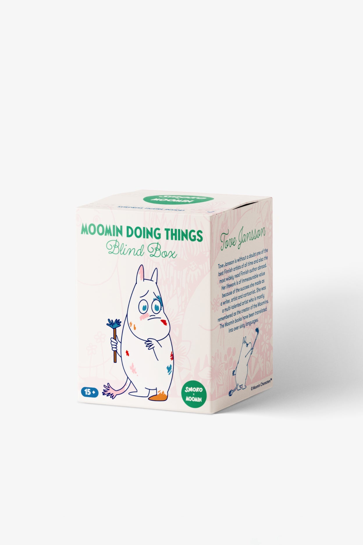 Box with cartoon character on a white background