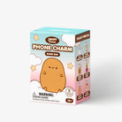 A 3D-rendered product box for 'Doodly Designs Phone Charm Blind Box' on a clean white background. The packaging features a cute cartoon character, pastel colors, and text indicating it contains 6 mini charms.