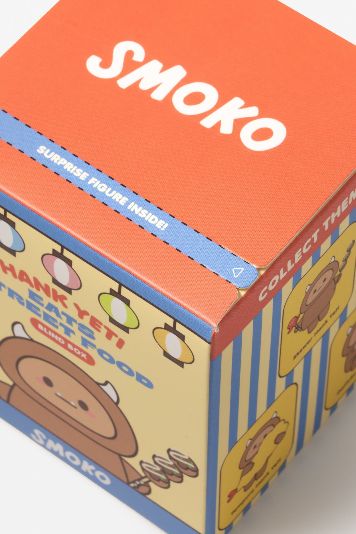 Box with 'SMOKO' branding and cartoon character design on a white background