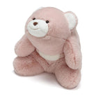 Pink teddy bear on a white background