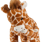 Plush giraffe toy on a white background