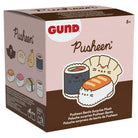 Gund Pusheen Bento Surprise Plush packaging with cartoon sushi and cat illustrations.