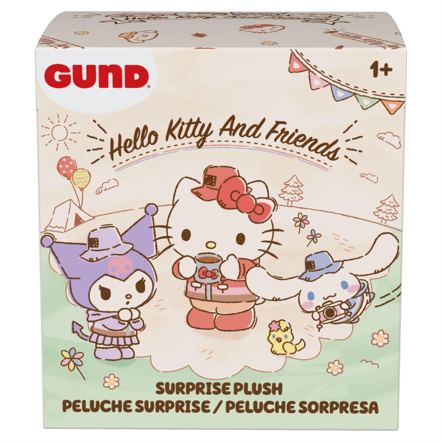 Gund Hello Kitty and Friends surprise plush packaging on a white background