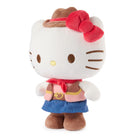 Plush toy resembling a character with a cowboy hat and outfit on a white background
