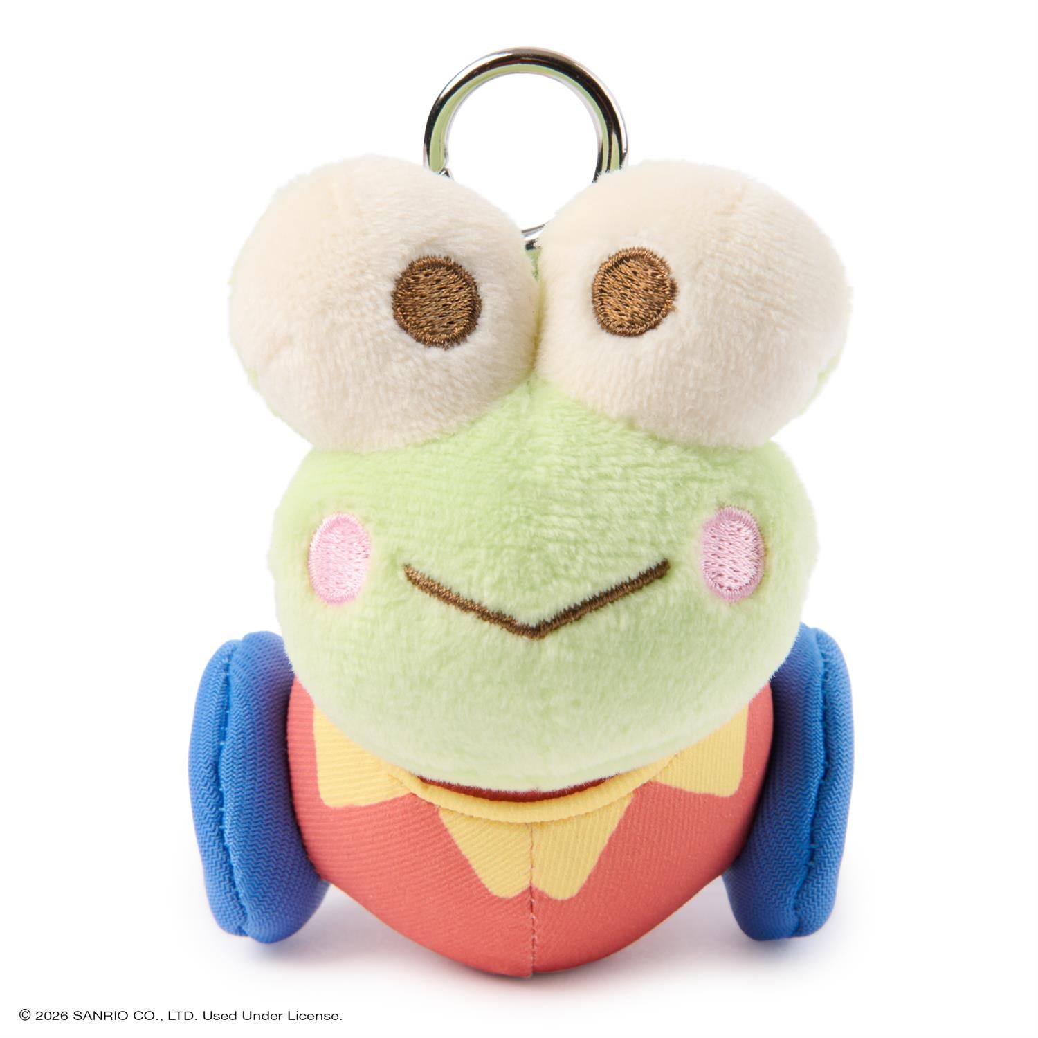 Plush keychain shaped like a cartoon character with a white background