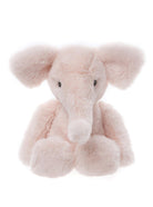Plush elephant toy on a white background